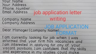 JOB APPLICATION LETTER WRITINGJOB APPLICATION FORMAT [upl. by Ahsiekel673]