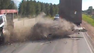 Truck Crash Compilation 2015 Trucks vs Cars [upl. by Aelegna]