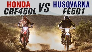 2019 Honda CRF450L vs Husqvarna FE501 [upl. by Anse]