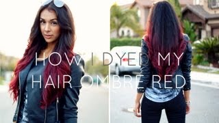 How I Dyed My Hair Ombre Red Without bleach [upl. by Paulson694]