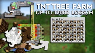 Minecraft TNT Tree Farm  Fully Automatic  Oak Birch Spruce Jungle logs  Tutorial 120 [upl. by Thomson]