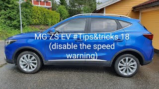 MG ZS EV Tipsamptricks 18 disable the speed warning on the go [upl. by Eniale364]