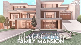 Affordable Modern Family Mansion  Bloxburg Build [upl. by Cherye67]