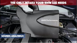 BMW e46 Carbon Fiber Performance Intake INSTALL  SOUND COMPARISON [upl. by Carmon]