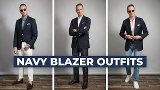 3 EASY Ways to Wear a Classic Navy Blazer for Spring [upl. by Rehportsirhc]