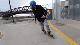 Inline Skating rollerblading at the skatepark [upl. by Ailes344]