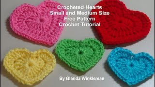 Crochet Hearts Crochet Tutorial  Free Pattern [upl. by Nunes]