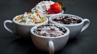 3Minute Mug Cakes 4 Ways [upl. by Okoy]