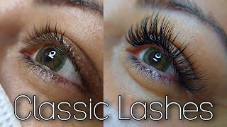 Classic Eyelash Extensions  How to do a full set  Black Swan Beauty [upl. by Aynna]