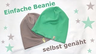 Einfache Beanie nähen  ohne Bündchen [upl. by Atiuqehc]