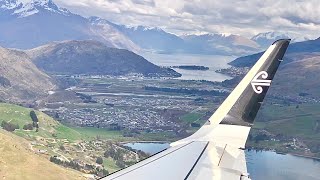 Air New Zealand A320 circuit approach into Queenstown Airport with stunning views  Must see [upl. by Mikkanen]