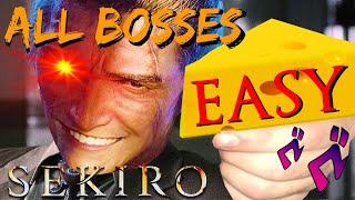 Sekiro  CHEESE All Bosses FAST  EASY After Patch [upl. by Oivlis]