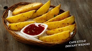 Potato Wedges  Cafe Style Instant Crispy amp Fluffy Recipe  CookingShooking [upl. by Dinnage]