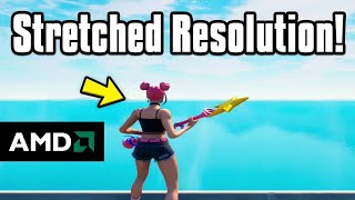 How To Setup Stretched Resolution In FORTNITE CHAPTER 4 AMD Only  Remake [upl. by Nalat]