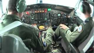 NATO Boeing 707 flight from Preveza to Geilenkirchen  full HD cockpit video 43 min [upl. by Noinatrad]