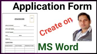 How to create an Application form in MS word [upl. by Vonnie]