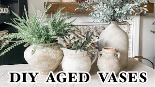 DIY Aged Vases  Thrift Flips  Pottery Barn amp Anthropologie Dupes [upl. by Ariaic]