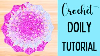 Simple Crochet Doily Tutorial Easy For Beginners [upl. by Burta936]