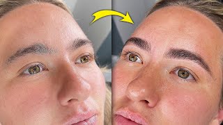 Brow Lamination tutorial for shaping coarse uneven eye brows [upl. by Mencher]