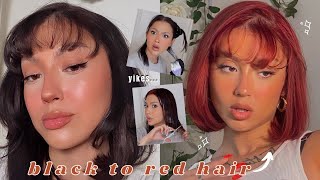 DYEING MY HAIR RED BIG YIKES [upl. by Eitten]