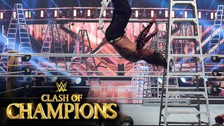 Hardy Swanton Bombs off a ladder onto Zayn WWE Clash of Champions 2020 WWE Network Exclusive [upl. by Patric960]