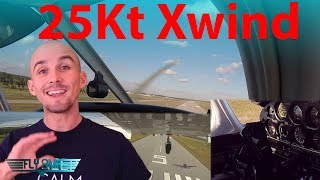 MAX X WIND Landing 25 Knot Crosswind  Piper Warrior HOW TO [upl. by Navets]