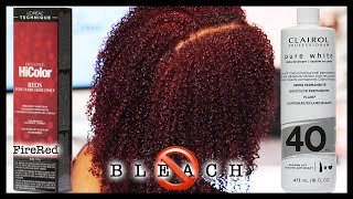 How To Dye Natural Curly Hair At Home NO BLEACH  Loreal Technique HiColor Red Fire  Jasmine Zena [upl. by Tobiah668]