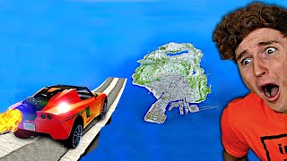 Jumping The WHOLE MAP With The ROCKET CAR GTA 5 Mods [upl. by Desiree]