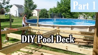 How To Build A Deck Around A Pool  Part 1 [upl. by Haida]