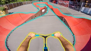 FASTEST SKATEPARK PUMP TRACK IN SWITZERLAND ON SCOOTER [upl. by Ertsevlis292]