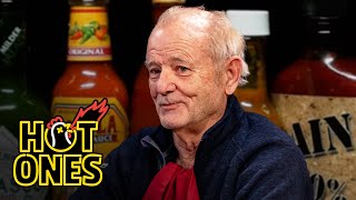 Bill Murray Doesn’t Flinch While Eating Spicy Wings  Hot Ones [upl. by Perrin]