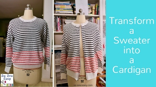 How to transform a sweater into a cardigan [upl. by Harts628]