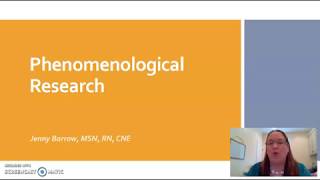 Phenomenological Research [upl. by Saxe]