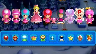 New Super Mario Bros U Deluxe  All Toadette PowerUps [upl. by Enerak560]