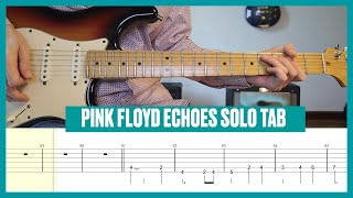 Pink Floyd  Echoes Live at Pompeii Guitar solo Cover  Guitar Tab  Tutorial  Lesson [upl. by Orlov]