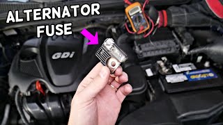 KIA OPTIMA ALTERNATOR FUSE LOCATION REPLACEMENT [upl. by Peih]