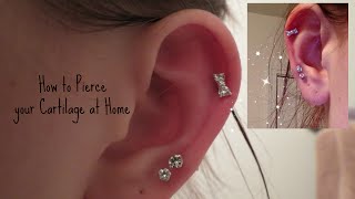 How I Pierced my Cartilage at Home Safely  Alyssa Nicole [upl. by Nilcaj471]