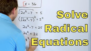 05  Solving Radical Equations amp Identifying Extraneous Solutions  Part 1 [upl. by Hallutama]