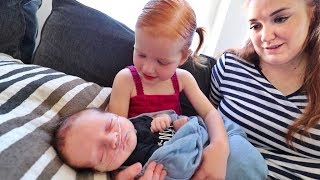 Adley meets Baby Brother so adorable [upl. by Violet]