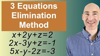 Solving Systems of 3 Equations Elimination [upl. by Darrej]