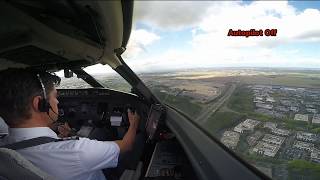 Cockpit View Extreme Crosswind Landing in Paris [upl. by Tadeas271]