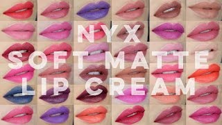 FULL COLLECTION Lip Swatch amp Review  NYX Soft Matte Lip Cream [upl. by Hamforrd506]