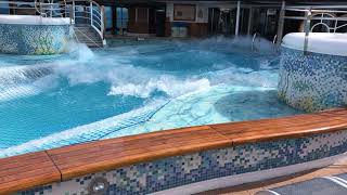 Rough Seas turn Cruise Ship Pool into Wave Pool [upl. by Lladnarc]