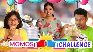 MOMOS EATING Challenge  Hot amp Spicy  CookWithNisha [upl. by Ellehcem218]