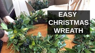 EASY Christmas Wreath  How To Make A Christmas Wreath [upl. by Ahsikar210]