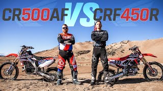 2021 Honda CRF450R vs CR500AF  The Horsepower SHOWDOWN [upl. by Auroora]