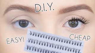 HOW TO APPLY INDIVIDUAL LASHES ON YOURSELF  DIY EYELASH EXTENSIONS TEMPORARY [upl. by Nida345]