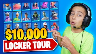 FERRANS 10000 FORTNITE LOCKER TOUR RARE SKINS  Royalty Gaming [upl. by Lapo]