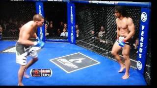 HD Anthony Pettis Vs Ben Henderson quotAmazing Cage Flying Kickquot [upl. by Hassadah491]