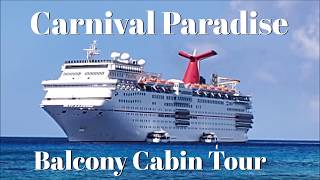 Carnival Paradise Balcony Cabin Tour [upl. by Euqenimod494]